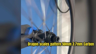 Dragon scales pattern 50mm 3.7mm Carbon Fiber Spokes Wheelset